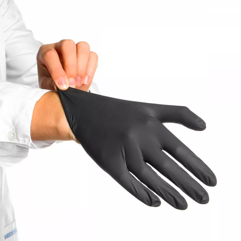 Gants noirs en nitrile non poudrés (x100)