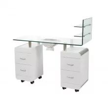 TABLE MANUCURE PEZI BLANC